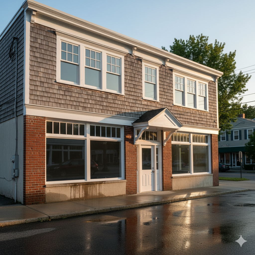 Commercial property exterior cleaning and building washing services for businesses in RI and MA